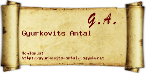 Gyurkovits Antal névjegykártya